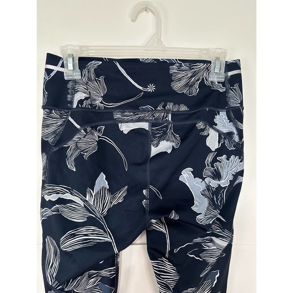 Athleta Blue Floral Sonic Cropped High Waisted Athletic Leggings Size S - Picture 7 of 10